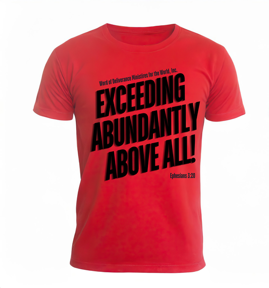 Exceeding Abundantly Above All Adult 2X Black T Shirts